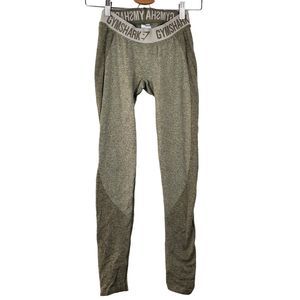 GymShark Flex GLLG015-AW19-370 Marled Olive Green Athletic Yoga Leggings Sz S